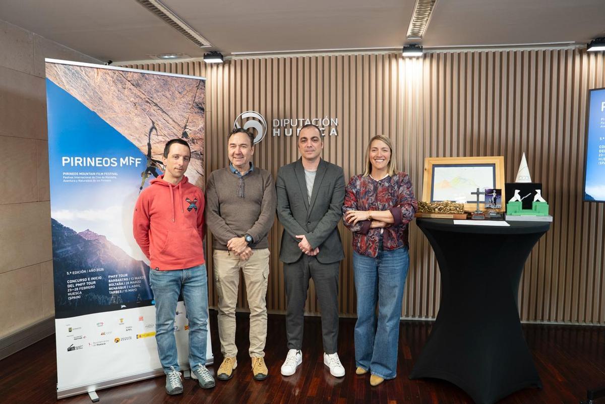 Jorge García, David Asensio, Carlos Sampériz e Ixeia Lacau en la lectura del palmarés PMFF 2026