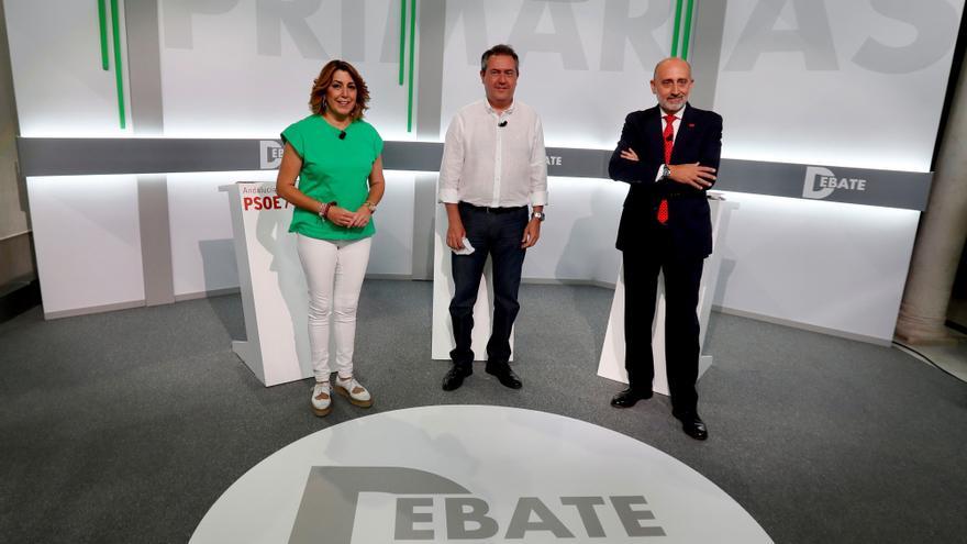 Díaz, Espadas y Hierro repiten los tics de la campaña en el debate de las primarias del PSOE
