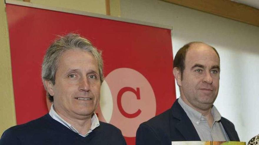 Germán Heredia y David Argüelles, en la presentación de una campaña en la Unión de Comerciantes.