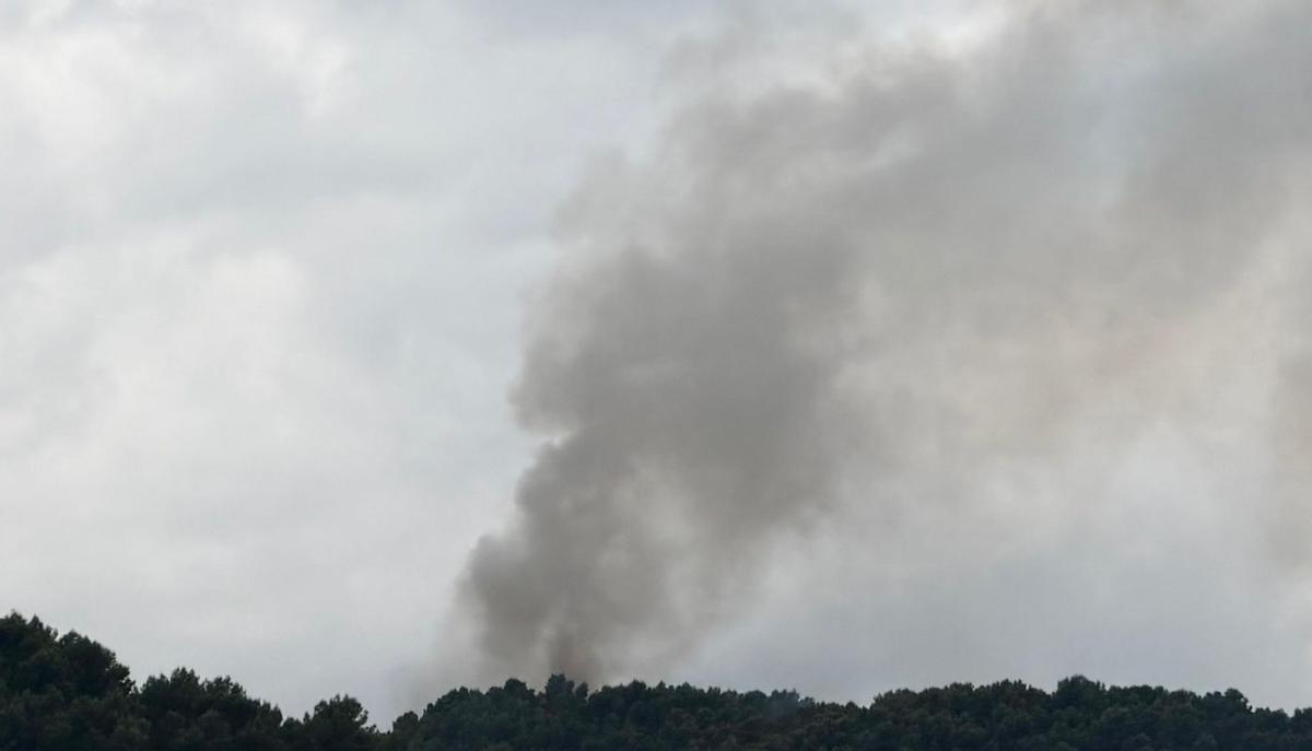 Imagen del humo por el incendio originado en Alcudia de Veo.