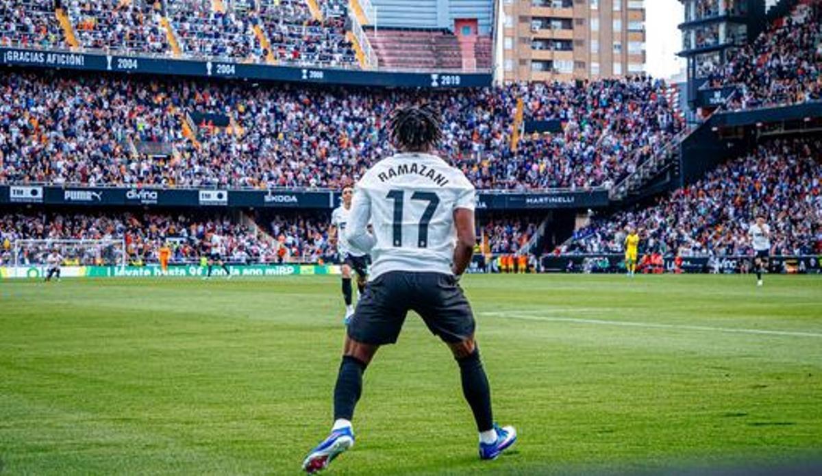 La fotografía que Ramazani ha utilizado para agradecer a Mestalla el cariño que le ha deparado