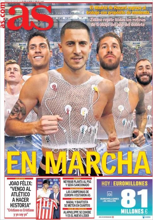 Portada AS martes 9 de julio 2019