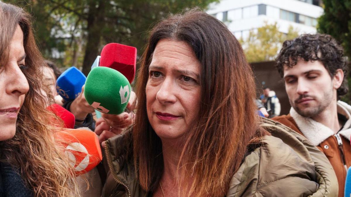 La exmilitante del PSOE Leire Díez a su llegada a los juzgados de la Plaza Castilla.