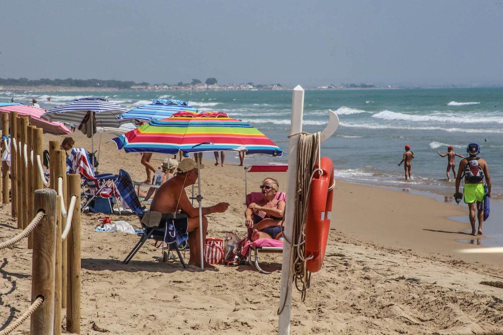 Tramo de la playa de Guardamar donde una pareja murió ahogada