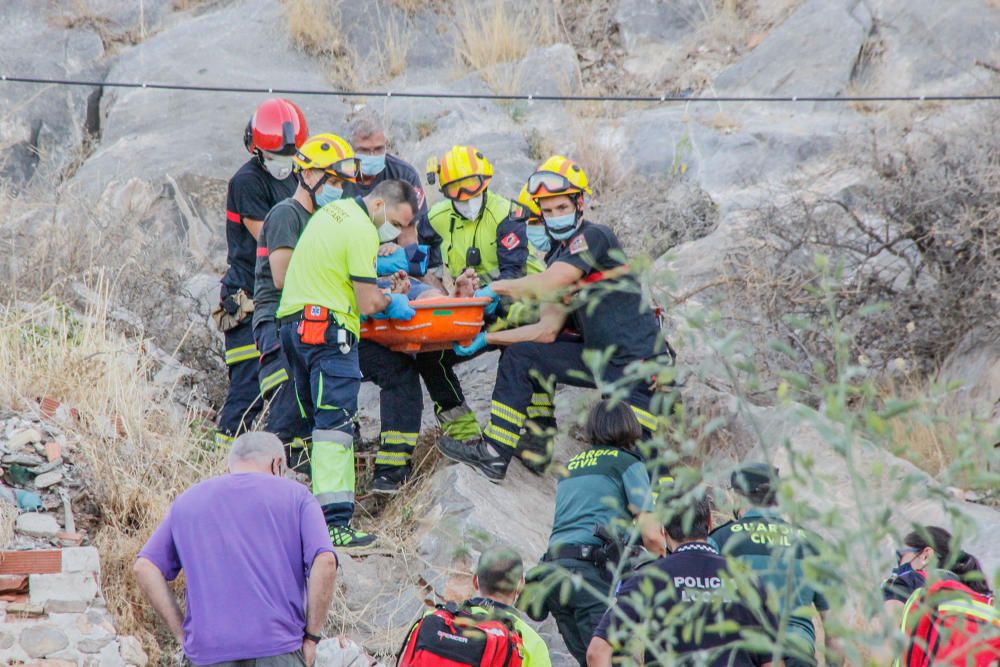 Caída de un hombre ladera abajo en Callosa de Segu