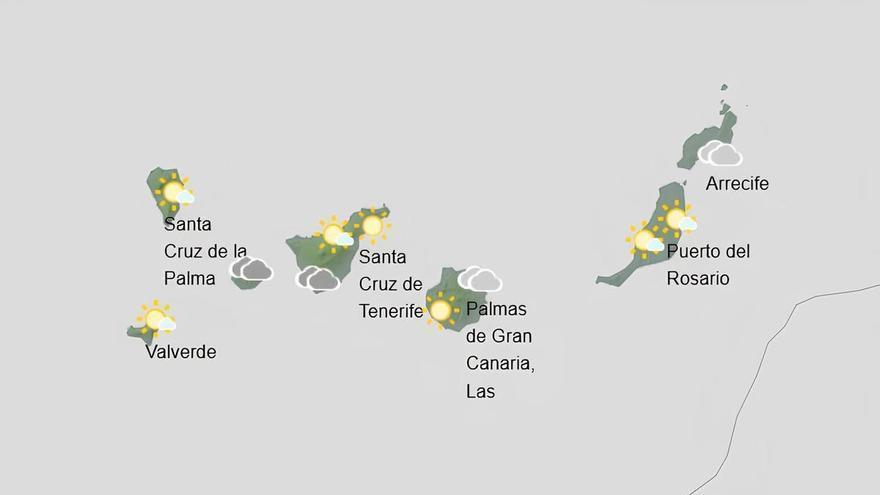El tiempo de la Aemet para este jueves en Canarias: temperaturas estables y vientos fuertes