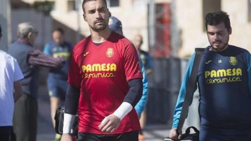 Asenjo tras un entrenamiento en la Ciudad Deportiva.