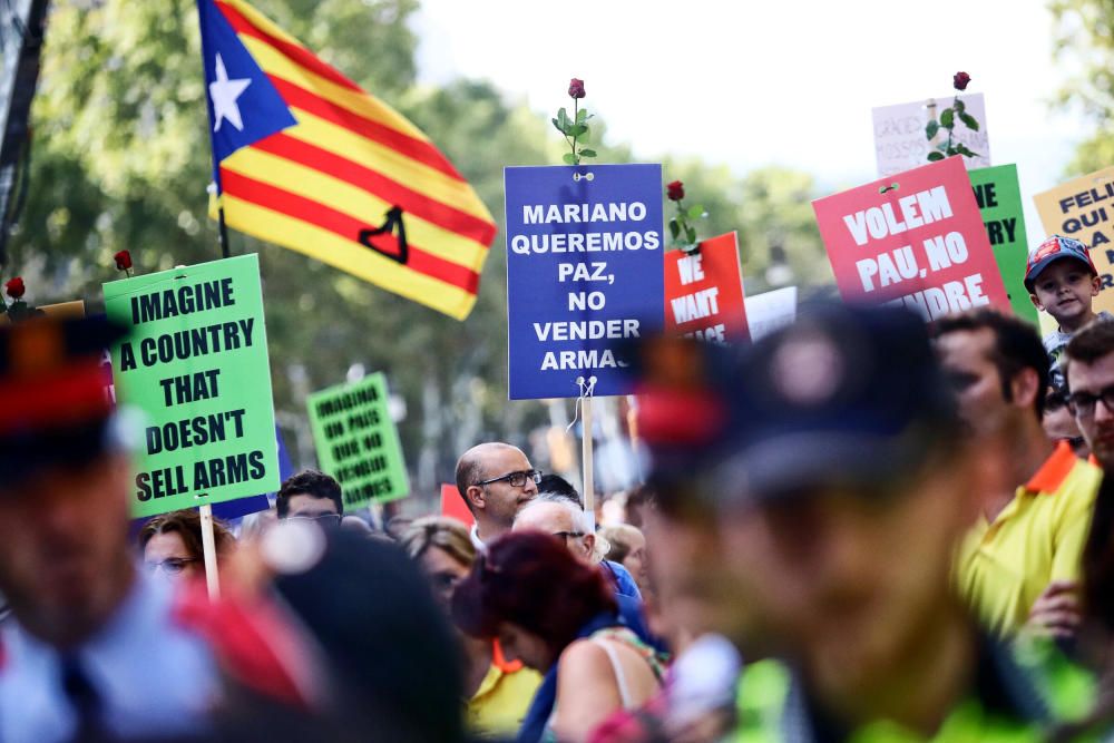 Manifestació contra el terrorisme i en suport a les víctimes dels atemptats de Barcelona