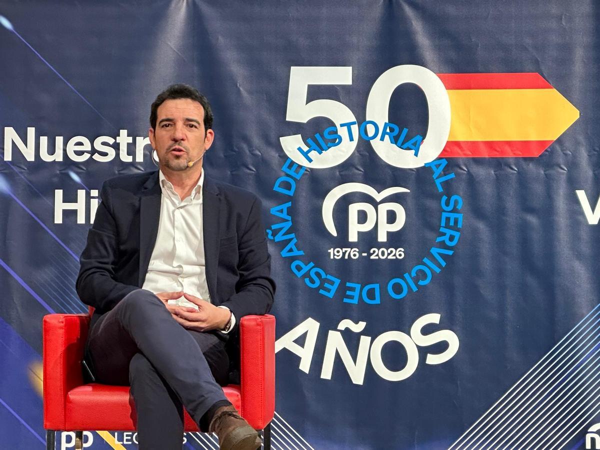Manuel Reyes, alcalde de Castelldefels, en el acto de los 50 años del PP celebrado en Leganés.
