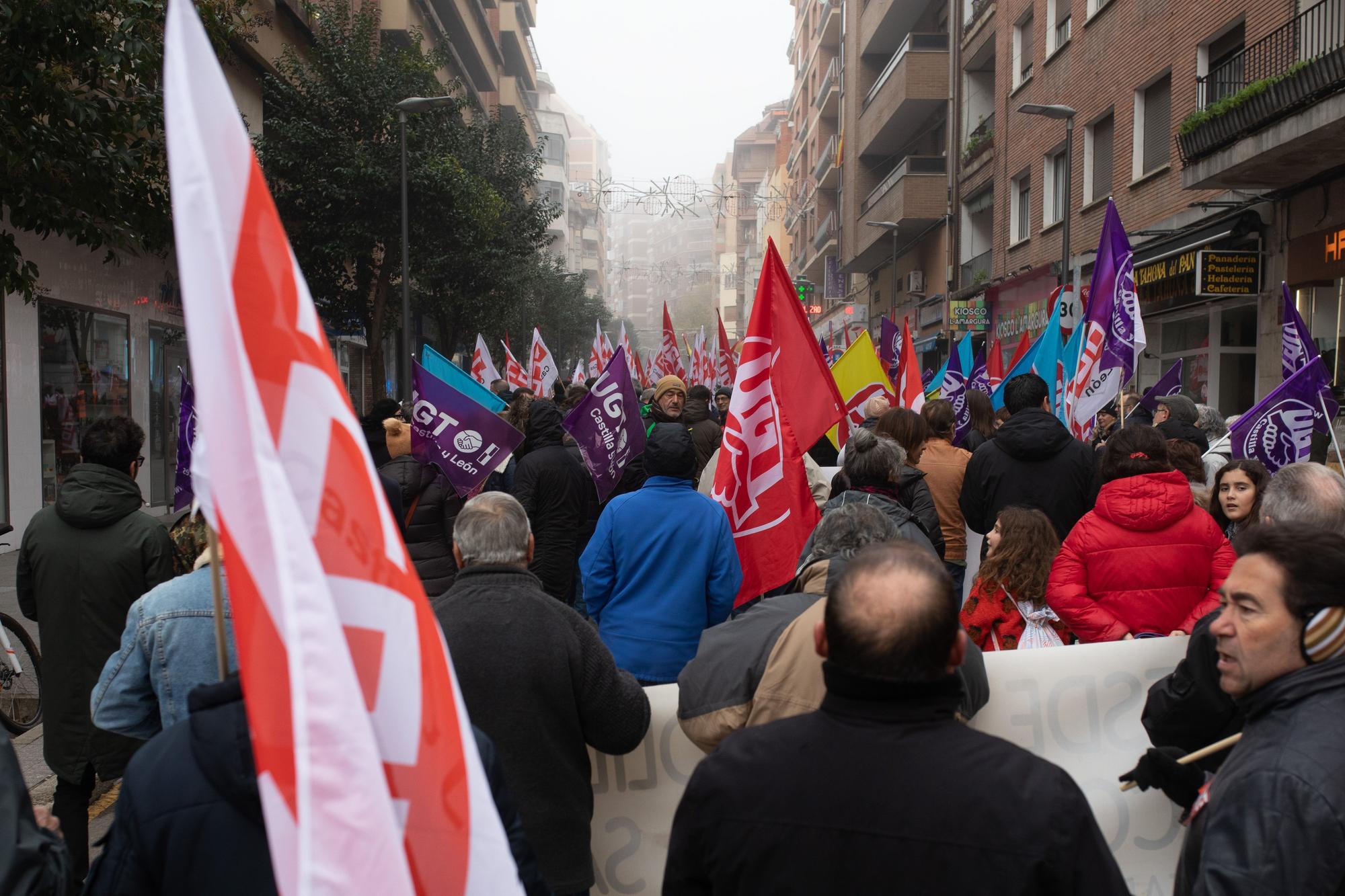 Manifestación de sindicatos en Zamora