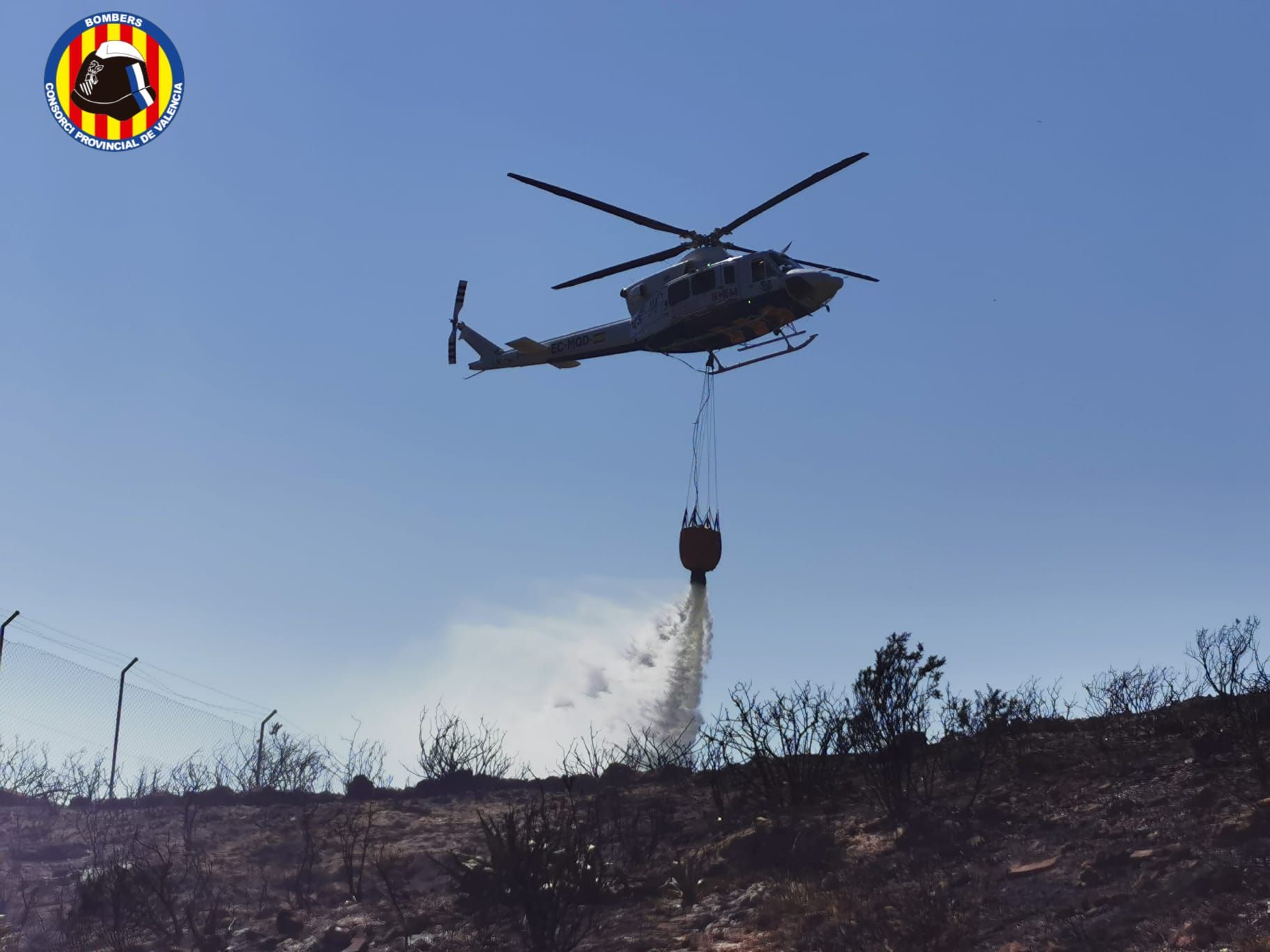 Incendio junto a Aquópolis Cullera