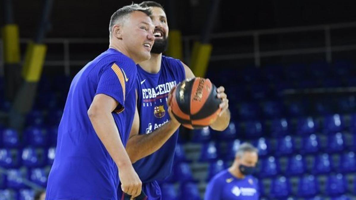 Saras y Mirotic, la pasada temporada en un entrenamiento