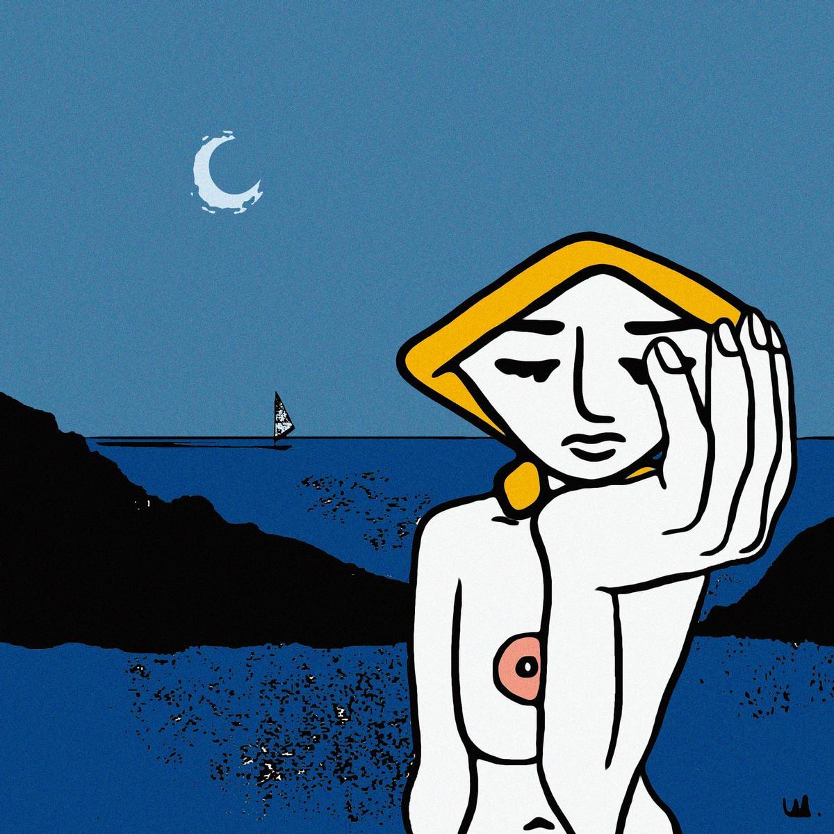 'Ventana al mar', ilustración de Margullito