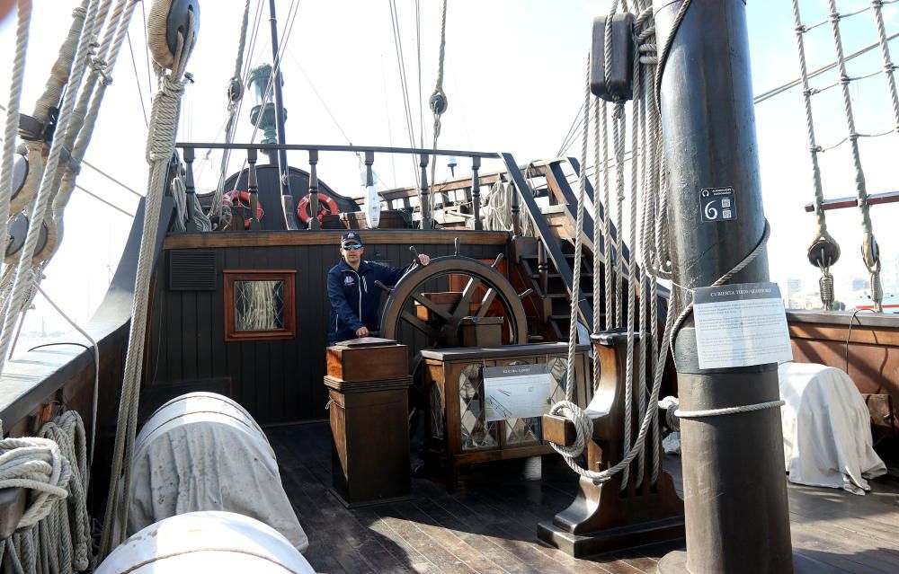 El galeón Andalucía, en el puerto de Málaga