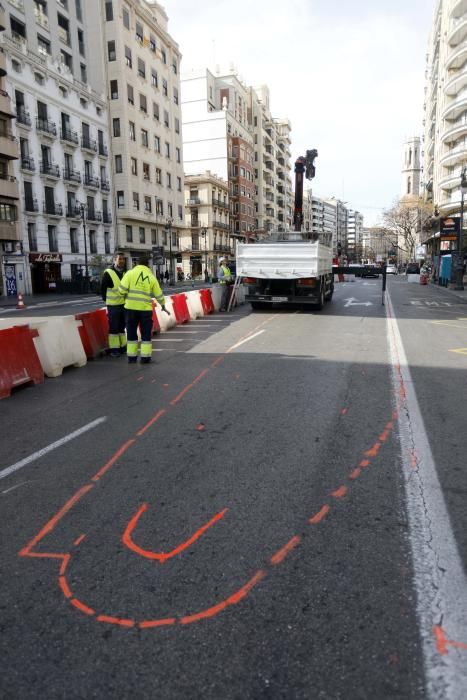 Construyen un gran intercambiador de buses en la calle Xàtiva de València