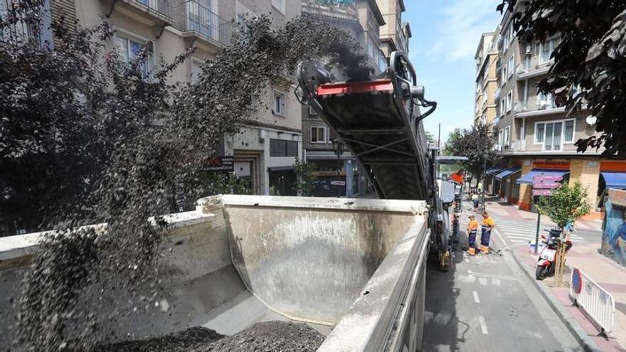 Imagen de archivo de la operación asfalto de 2021 en Zaragoza.