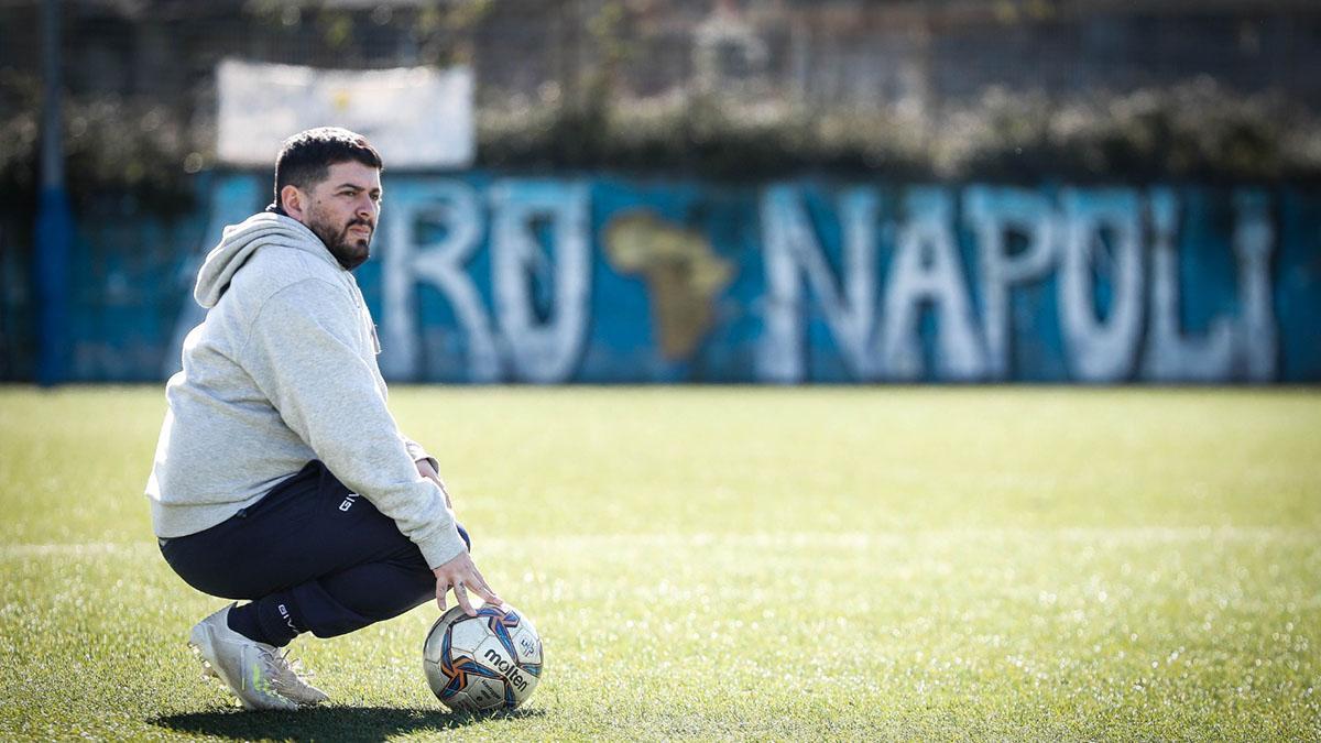 Diego Armando Maradona Jr., durante el entrenamiento con el Napoli United