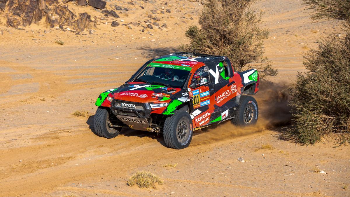 Yazeed Al-Rajhi, con su Toyota en el Dakar 2025