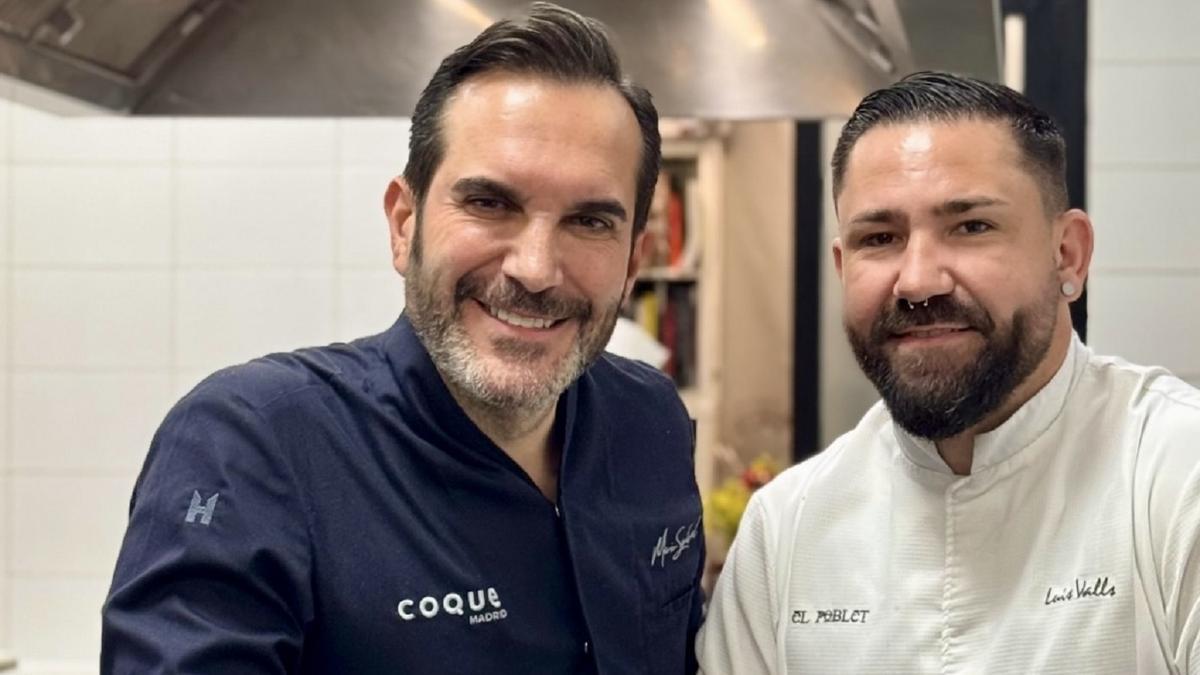 Mario Sandoval y Luis Valls antes de la cena exclusiva en El Poblet