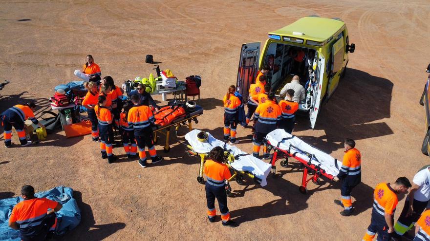 Simulacro de los alumnos de emergencias sanitarias