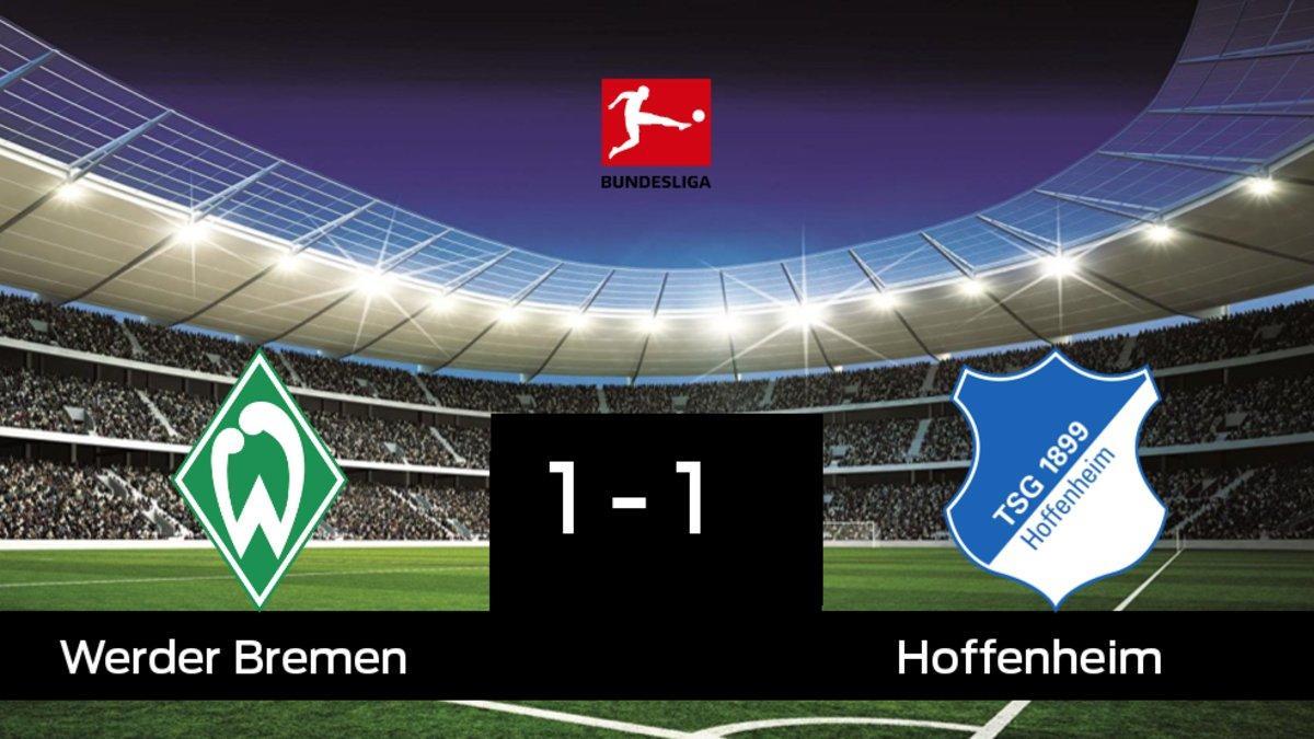El Werder Bremen no pudo conseguir la victoria ante el Hoffenheim (1-1)