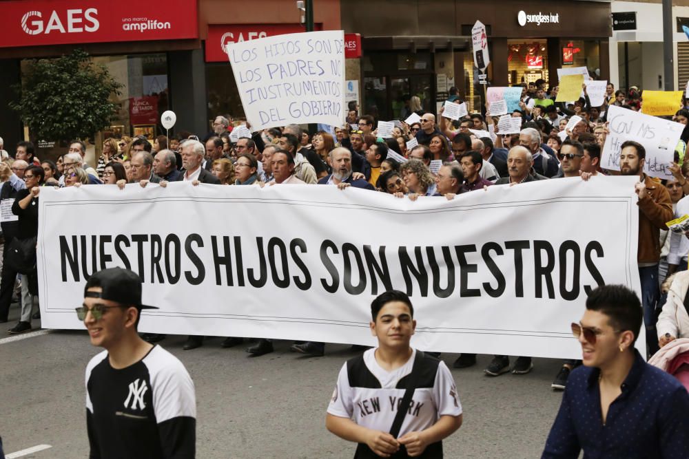 Protesta a favor del pin parental en Murcia