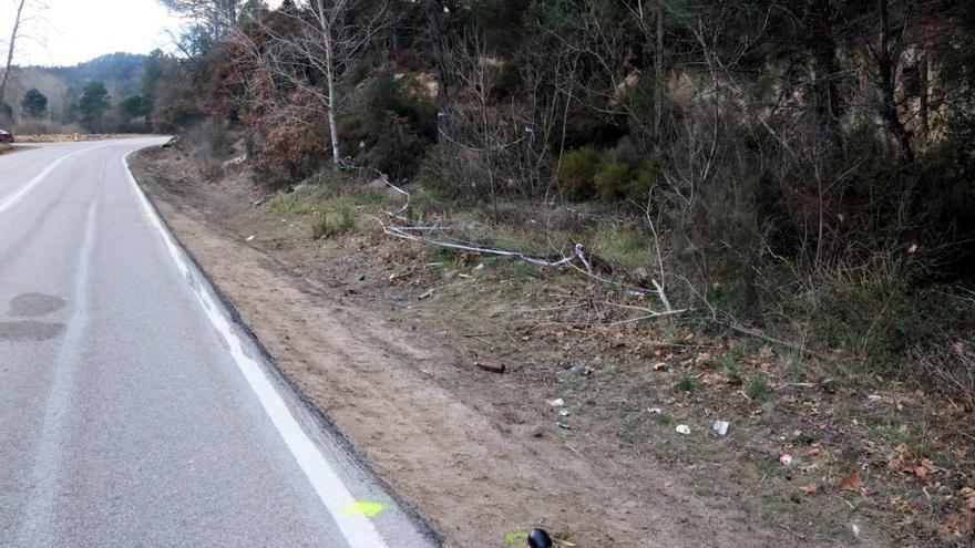 Mor un motorista en sortir de la via a l&#039;altra carretera de la Vergonya