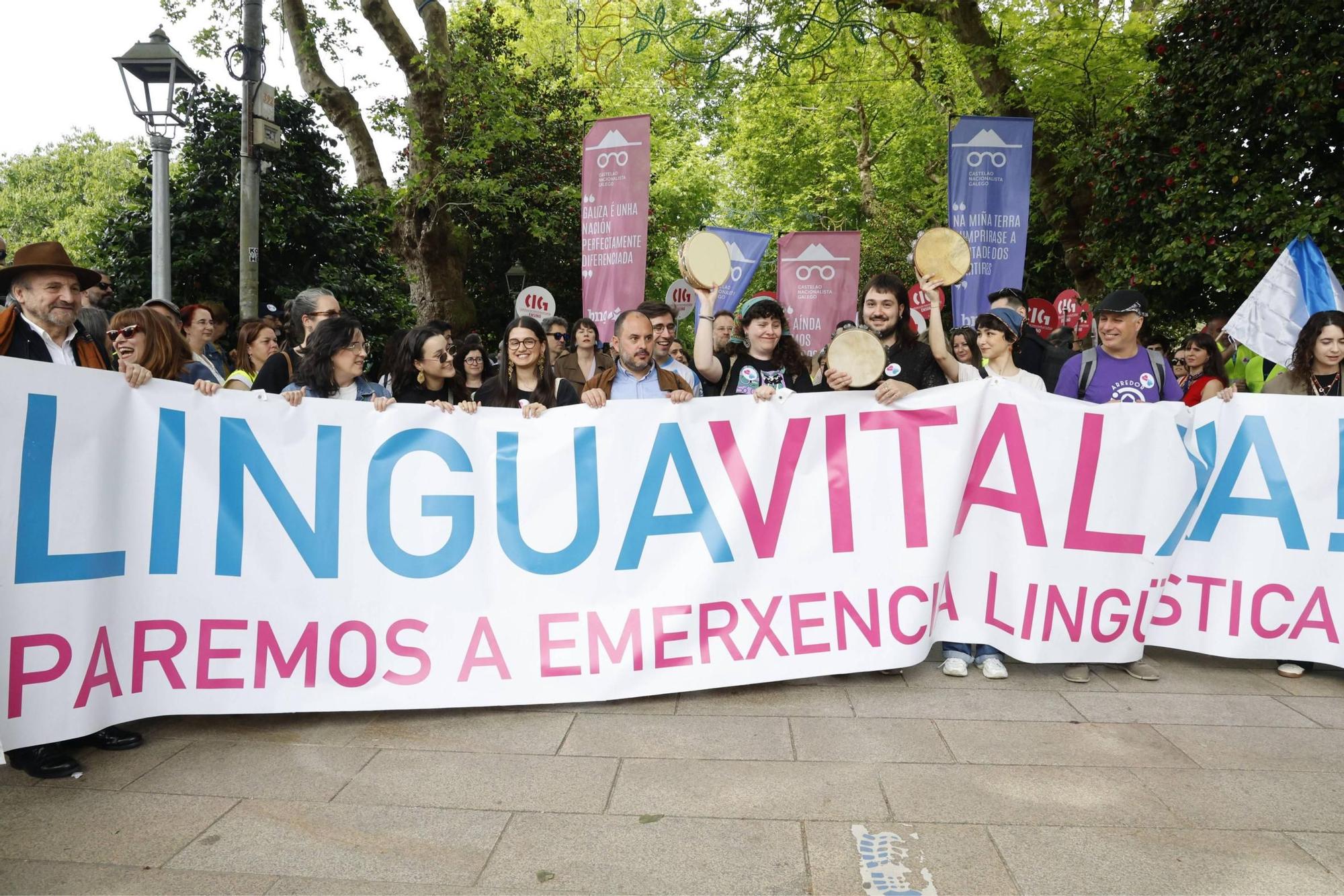 Miles de persoas toman as rúas de Santiago en defensa do galego