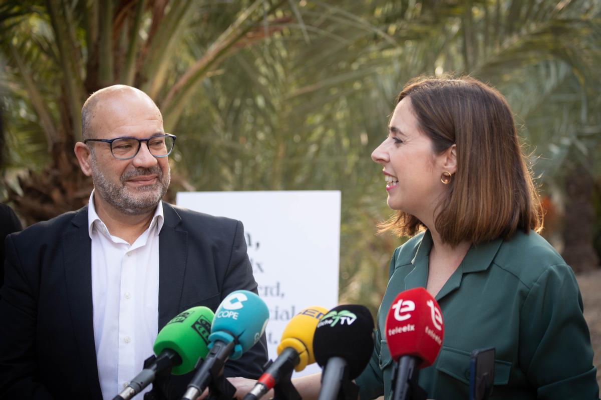 Felipz Sànchez y Esther Díez, este pasado miércoles, durante la presentación de la candidata a encabezar la lista de Cambiemos a la Alcaldía de Elche