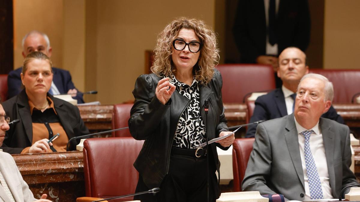 La diputada popular, Isabel María Sánchez, ha sido la encargada de defender la propuesta para recortar los límites de Sierra Espuña.