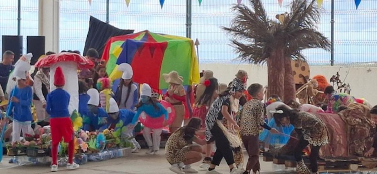 Recreación de los achipencos de Fuerteventura en el CEIP César Manrique Cabrera, el pasado viernes, 13 de febrero de 2026