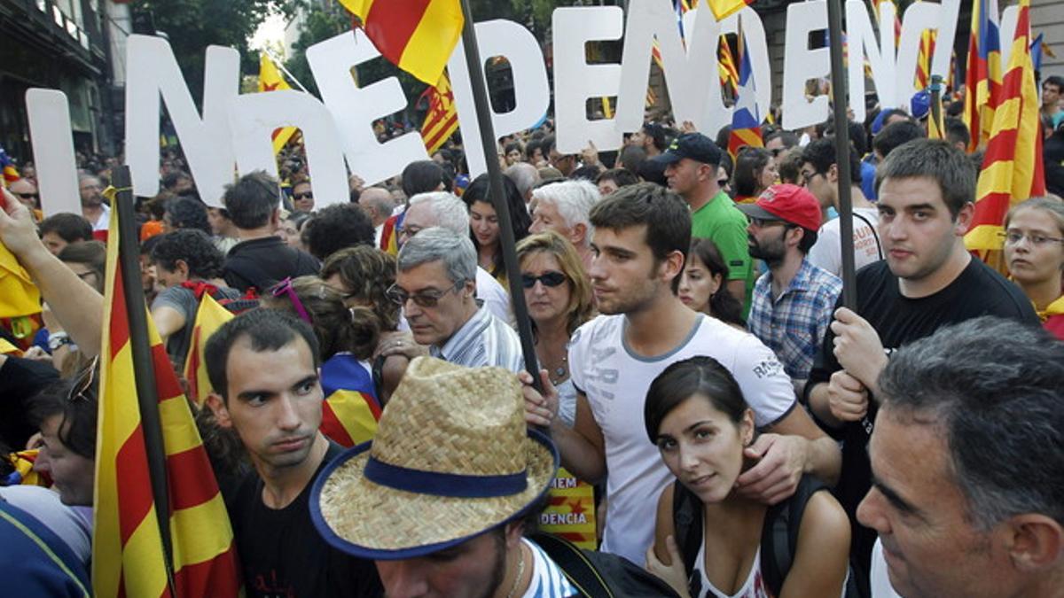 Miles de catalanes se manifestaron en la última Diada para reclamando independencia y pacto fiscal