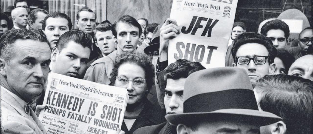 Imagen tomada en Times Square tras el asesinato de JFK (1963).