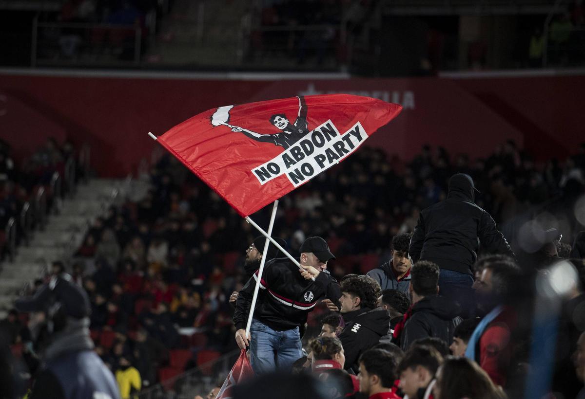 Afición del Mallorca durante el encuentro contra el Sevilla.