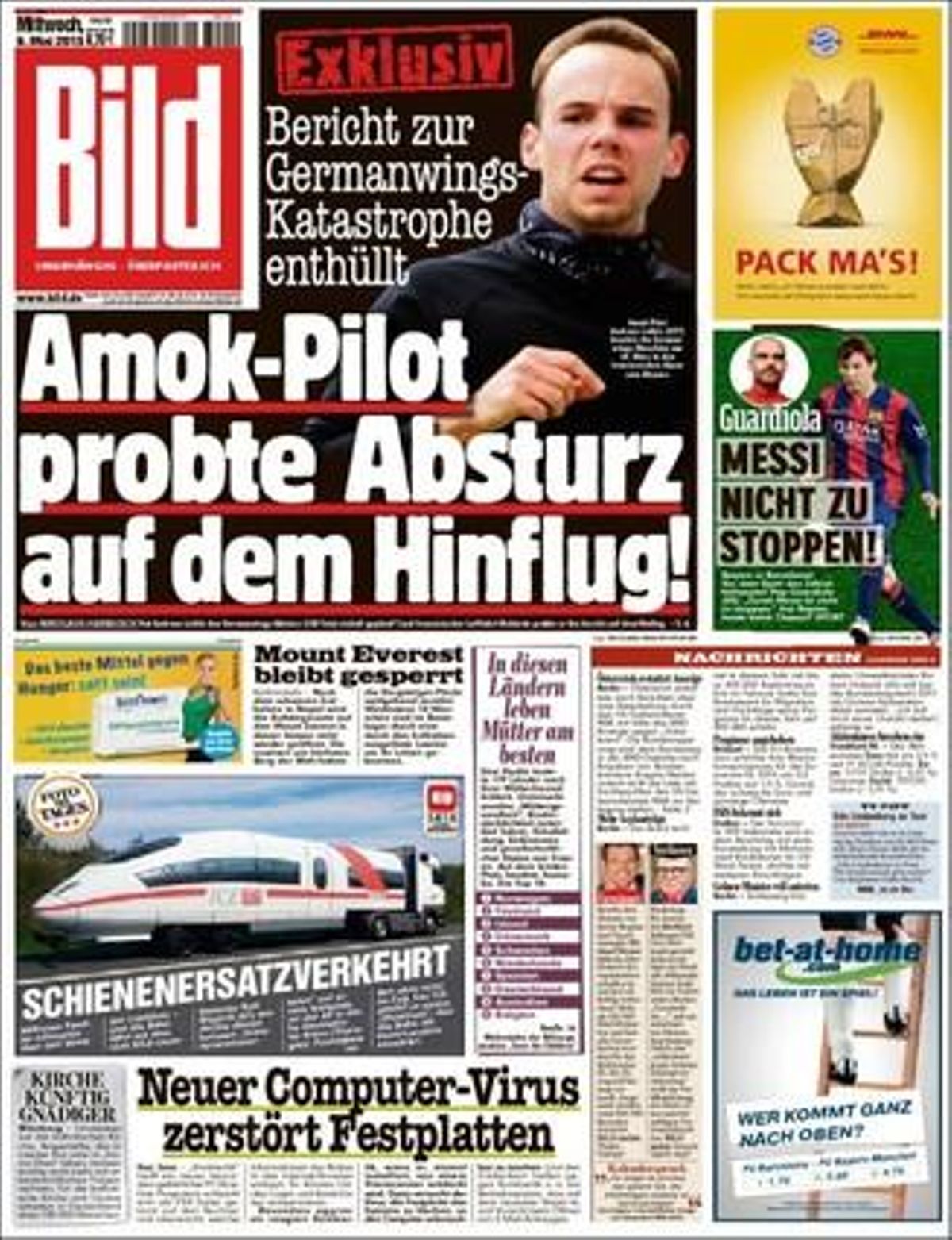 El ’Bild’ recorda a Guardiola  que Messi és imparable.