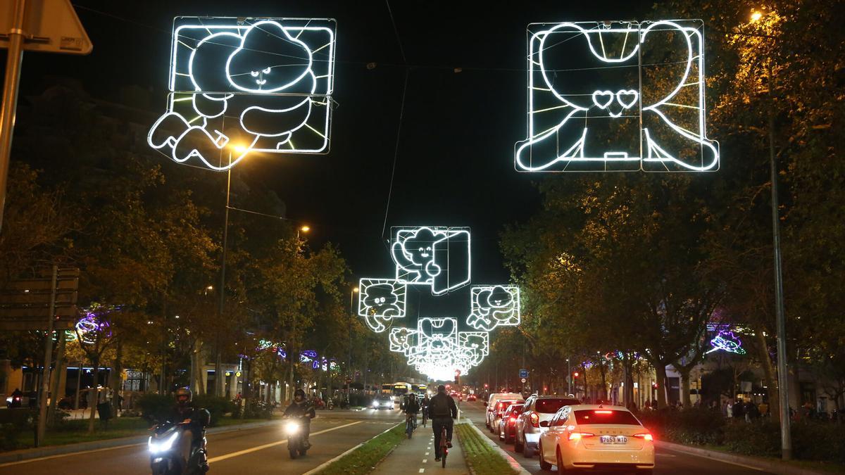 Luces de Navidad en Paseo de Sant Joan