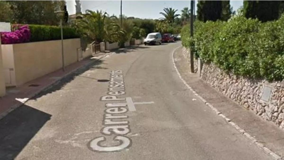 Eine Straße in Cala Romantica (Manacor).