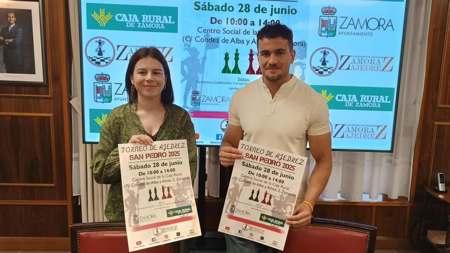 Laura Huertos y Joaquín Anatol presentan el Torneo de Ajedrez San Pedro 2025