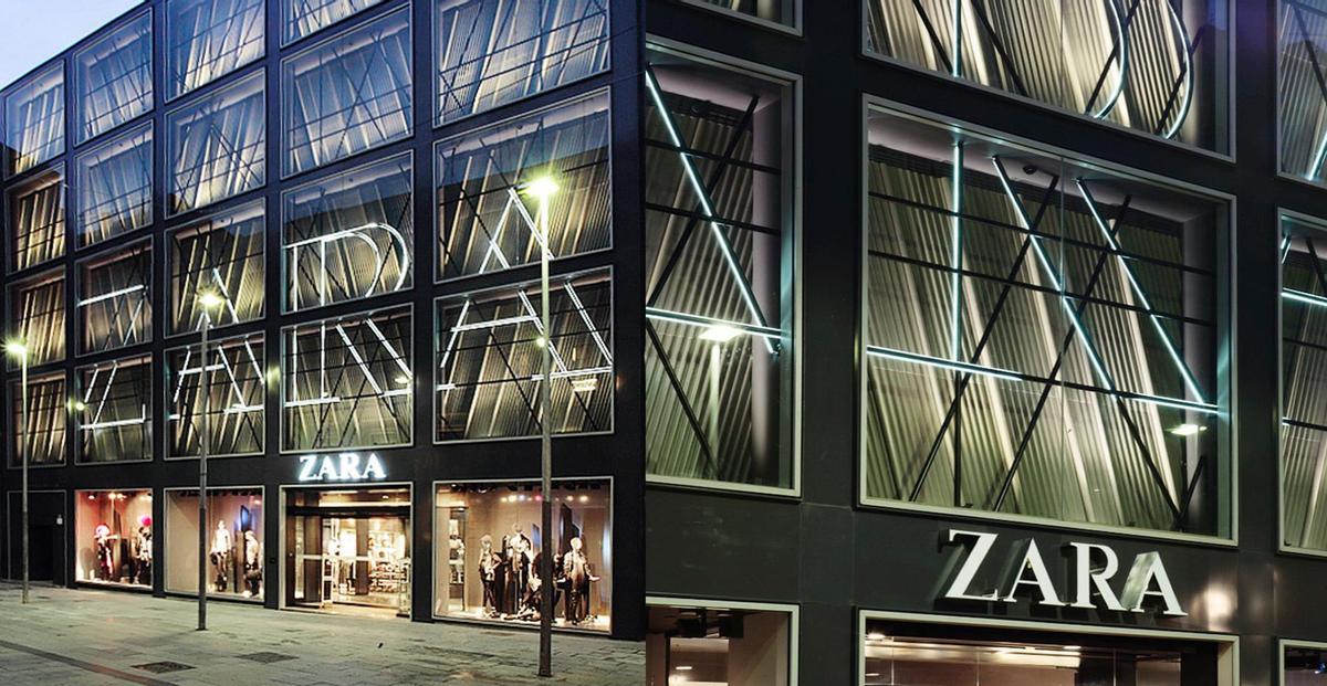 El escaparate de Zara, en el céntrico Portal de l'Àngel, 11 - 13, en 2009.