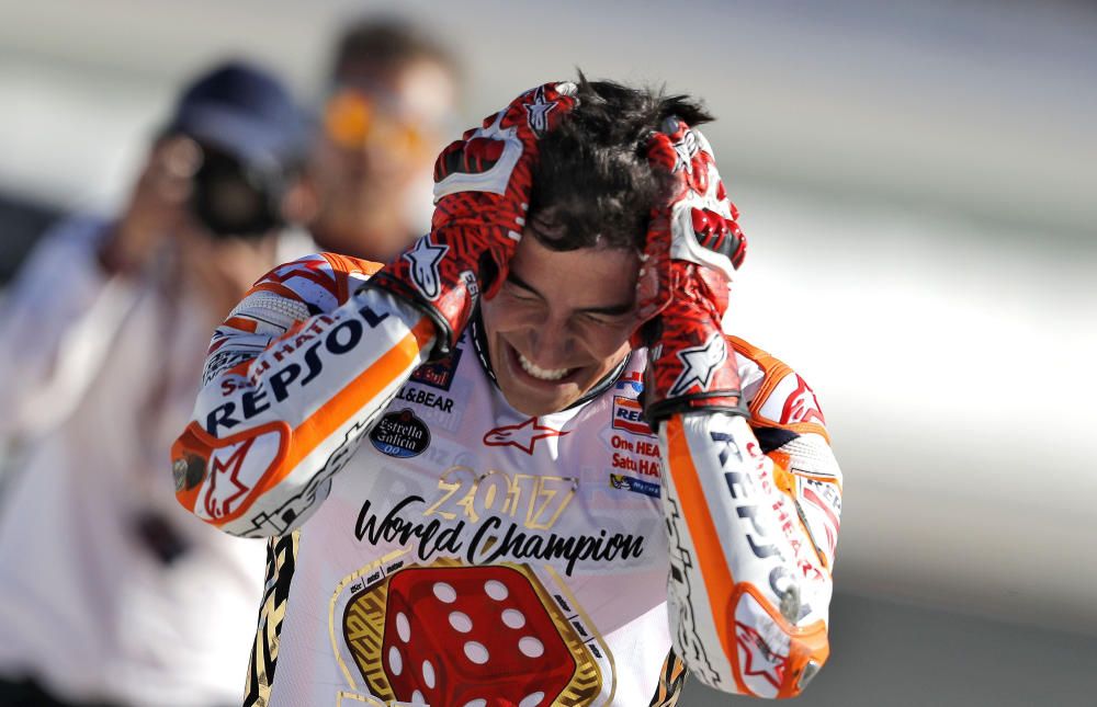 Márquez celebra su cuarto campeonato de MotoGP