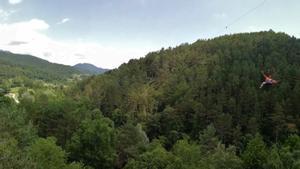 Vistas desde la tirolina de Estiula Aventura, en Campdevànol.