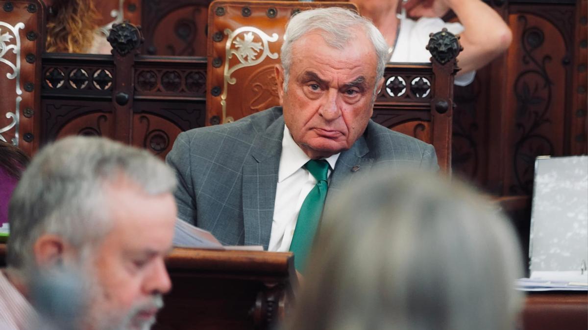Fulgencio Coll, durante un pleno del Ayuntamiento de Palma.