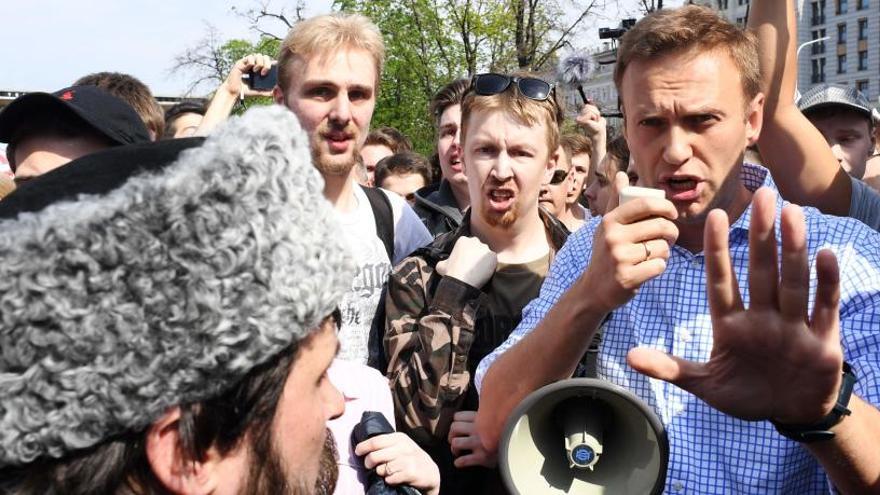 Alexéi Navalni, en una protesta en Moscú.