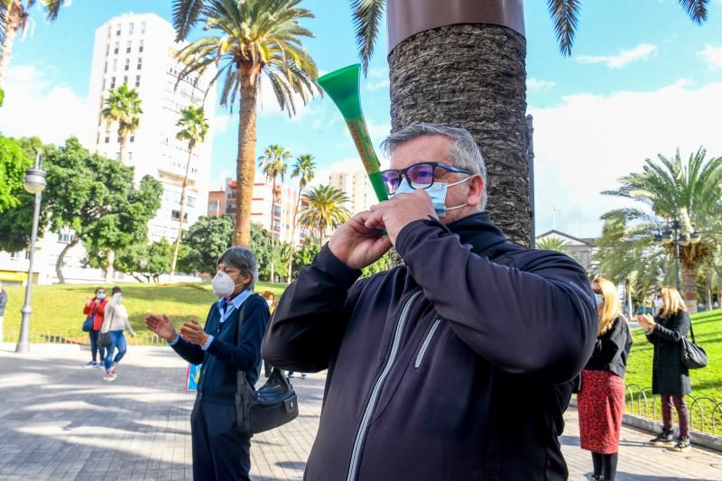 Concentración de trabajadores temporales de la Administración canaria