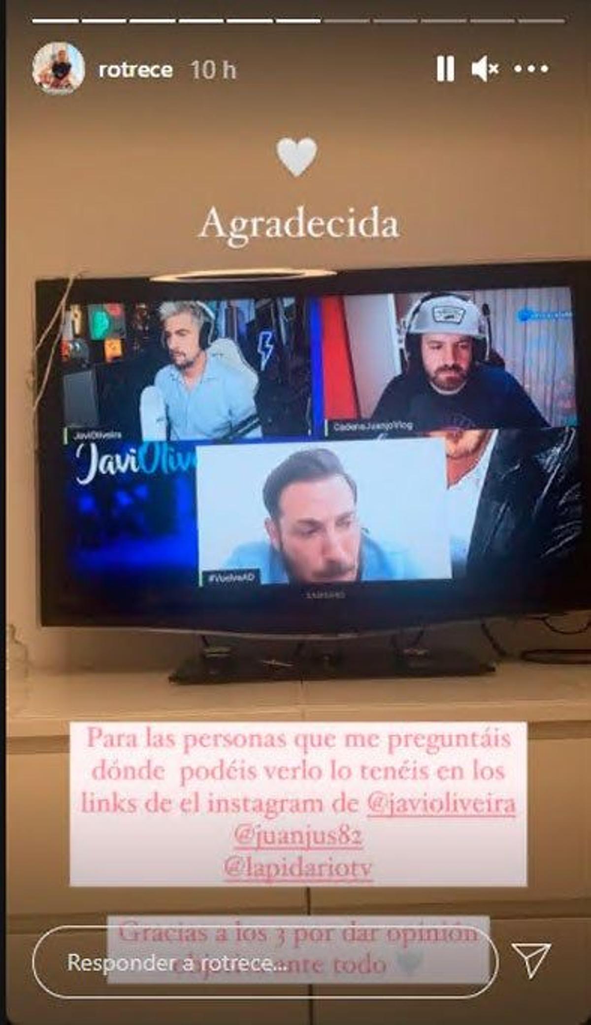 Rocío Flores apoya a su padre por Instagram