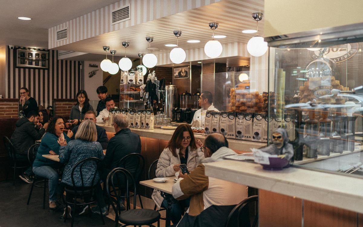 Imagen de la chocolatería 1902, en el centro de Madrid, cuyos churros son los favoritos de la familia Obama.