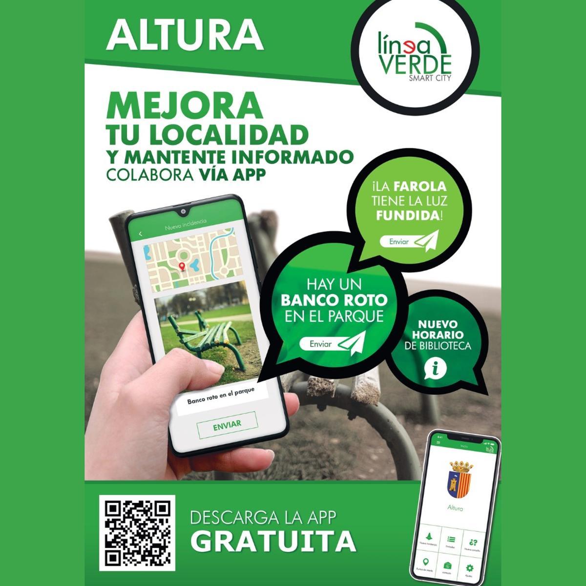 La aplicación puede descargarse escaneando el código QR de esta imagen.