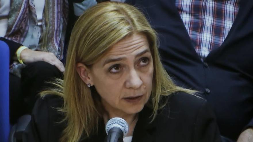 La infanta Cristina en una de las sesiones del juicio oral del caso Nóos.