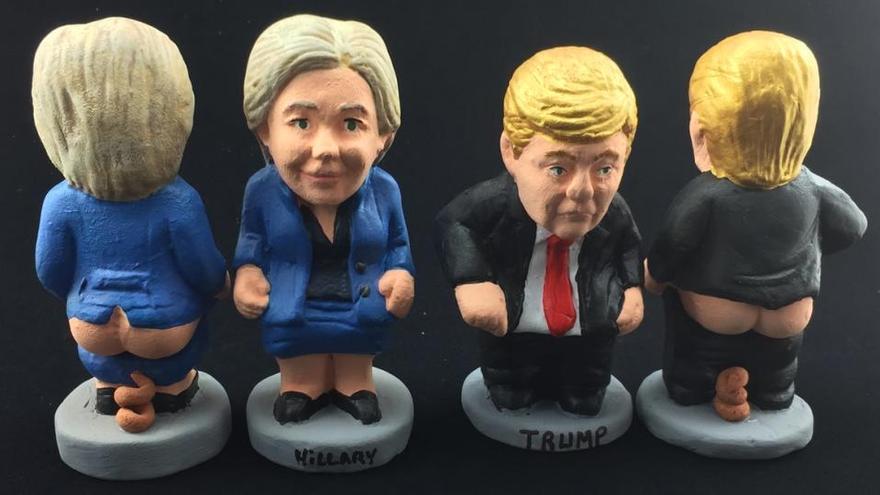 Clinton i Trump es converteixen en «caganers» abans del debat