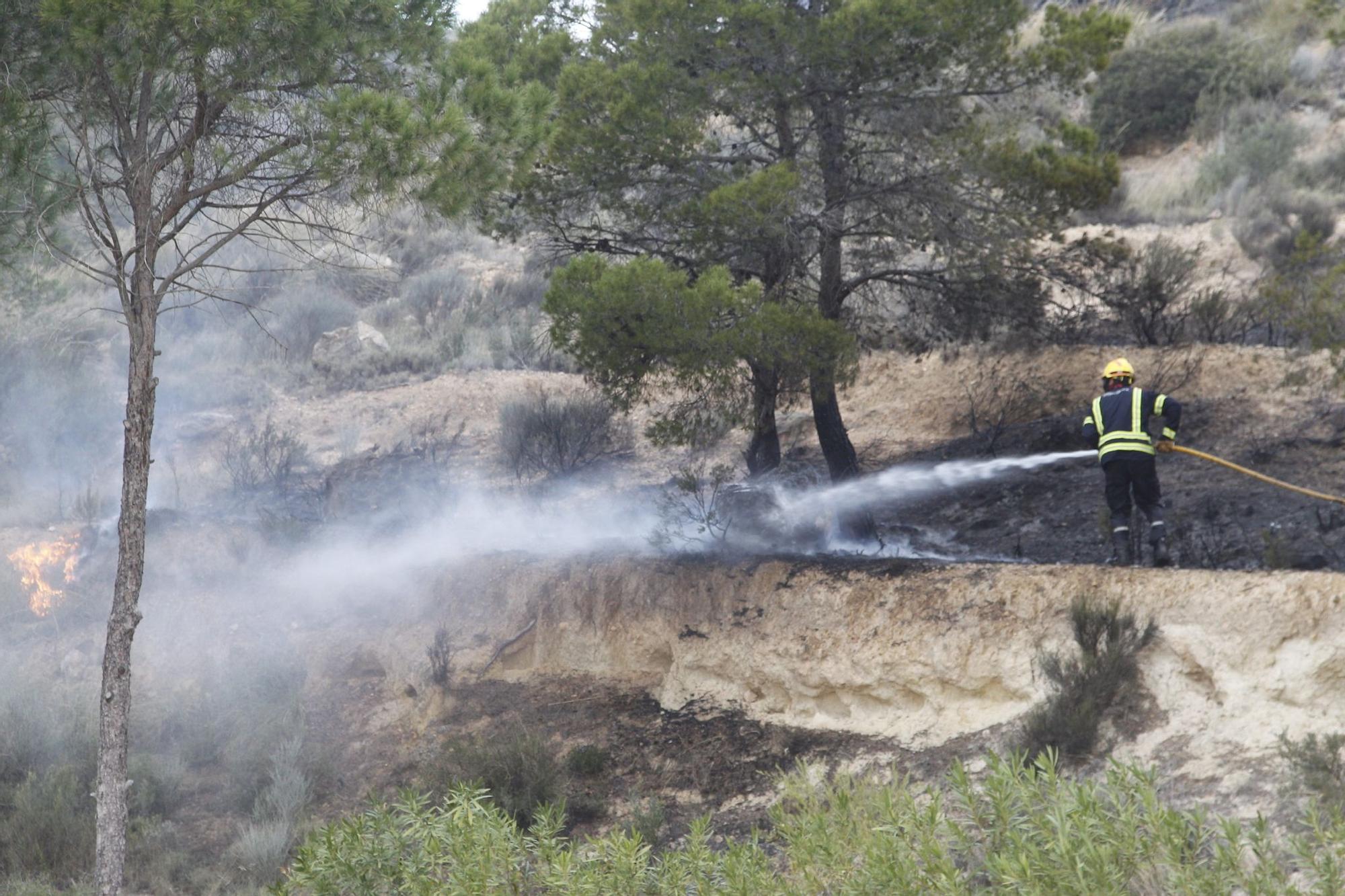 Fuerte incendio forestal en Aigües en una zona llena de chalés y cercana al casco urbano